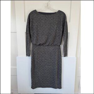 Ann Taylor Dark Gray with Black Polka Dot Dress 00P